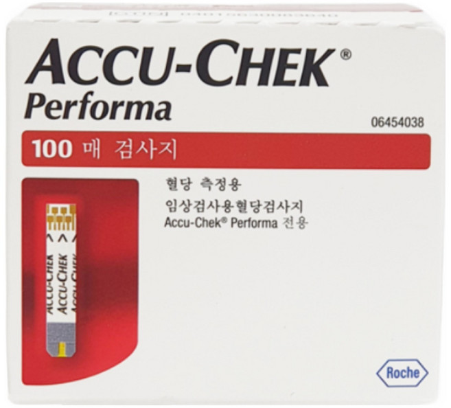 아큐첵 퍼포마 혈당측정 검사지 100매 (50매 2통 유효기간 27년 4월 30일), 1개, 100매입