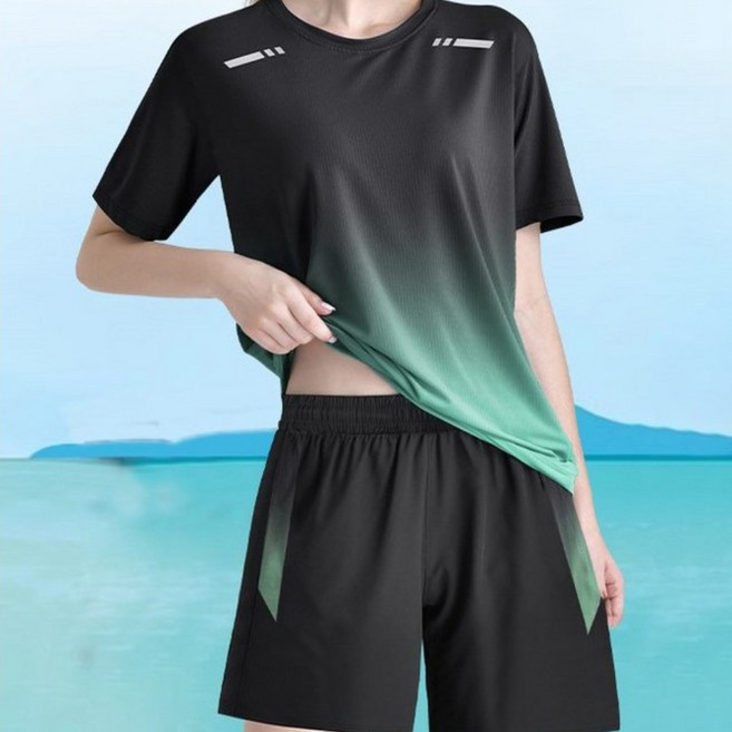 NEO 빅사이즈 여성 레쉬가드 수영복 상하의세트 여행 바다 해변 NEW, 5XL, 그린