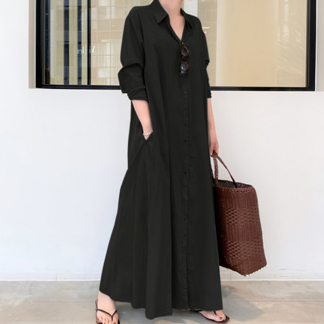 맥시 셔츠 롱 원피스