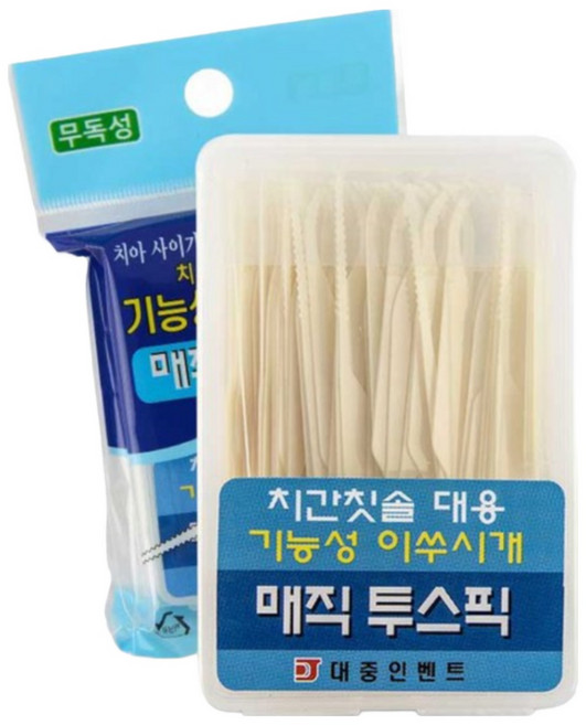 매직투스픽 기능성 이쑤시개 치실 치간칫솔 대용고급 요지, 100개입, 3개