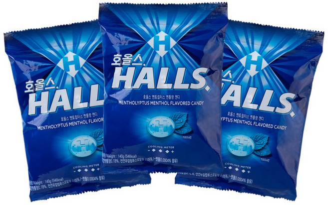 호올스 쉐어백 멘토립터스 멘톨향 캔디, 140g, 3개