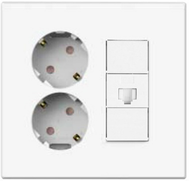 태성전기 틸인스 화이트 2구 콘센트+8p, 1개