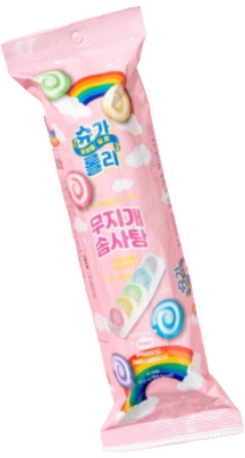 마카롱 닮은 슈가롤리 무지개솜사탕 12g, 1개