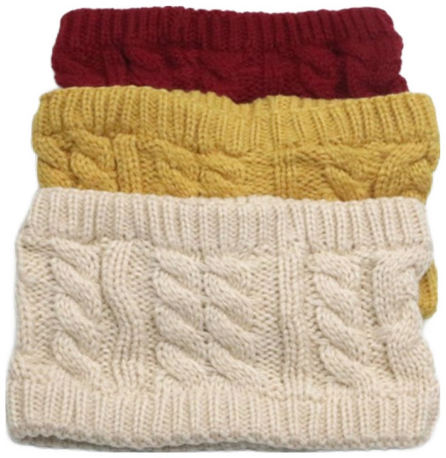 (3개세트)SB골지 니트 헤어밴드 꽈배기 패션워머 남여공용