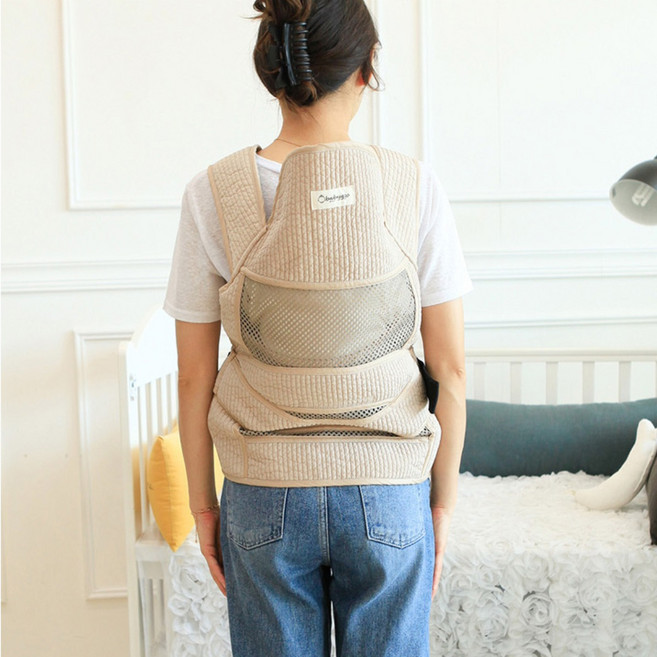 여름 망사 인견 아기띠 포대기, 베이지