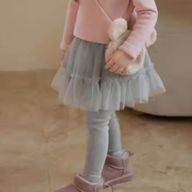 [앙디] F치렝스 골지퍼퓸캉캉 (FE143)_(겨울기모 OR 봄가을 / 아동복 아동옷 유아복 의류 여아용치렝스 레깅스)