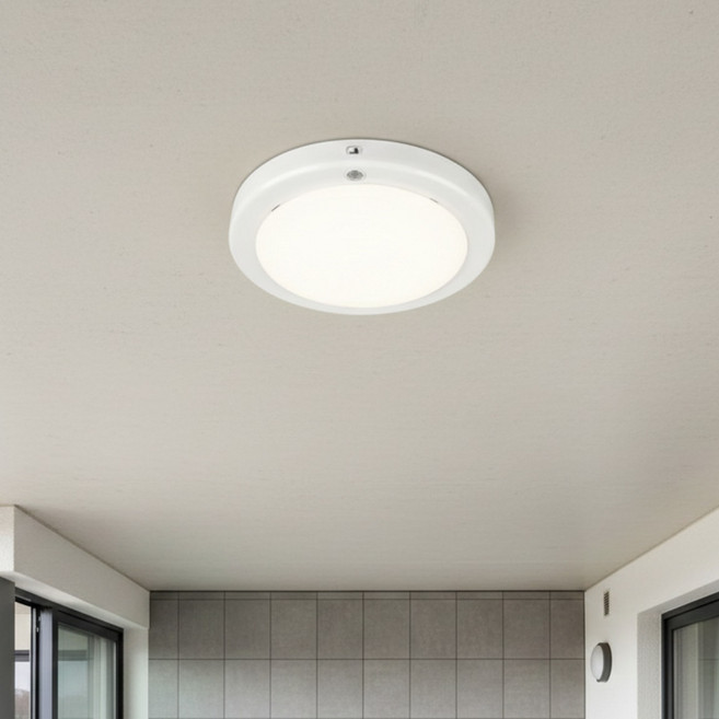 오유 LED 현관센서등 국산15w 유백커버 삼성칩 주광색, 1개