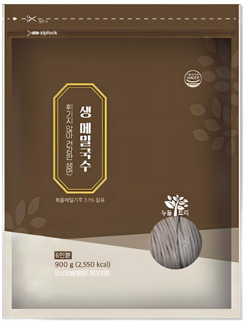 [넉넉한 6인분] 한국제면 생 메밀국수 소바면 냉모밀면 막국수면, 1개, 900g