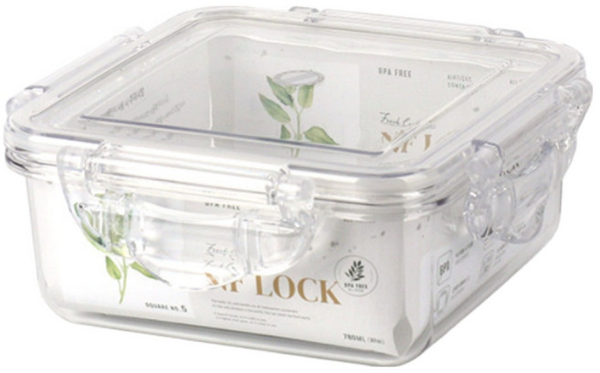 NF LOCK 엔에프락 국산 전자렌지 비스프리 소분용기 트라이탄 정사각 밀폐용기 모음, 1개