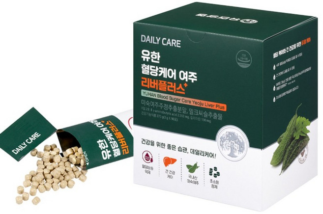 유한양행 혈당케어 여주 리버플러스 (45일분) 여주환 밀크씨슬 추출물 식후혈당관리, 270g, 1개