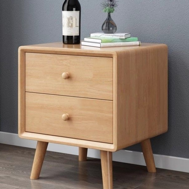 원목 협탁 심플 모던 정장 침실 간이 소형 수납장 가정용 수납장 침대 침대옆선반 2단서랍 45cm, 1개, 오크색