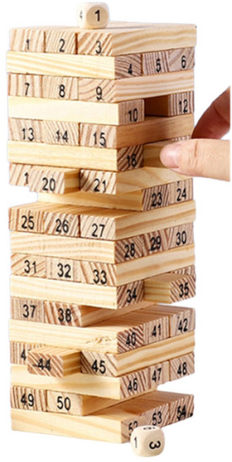 파피앙 블록쌓기(소-58pcs/대-55pcs) 보드게임 나무쌓기게임 젠가 균형잡기게임 완구, 젠가(소)-58pcs, 1개