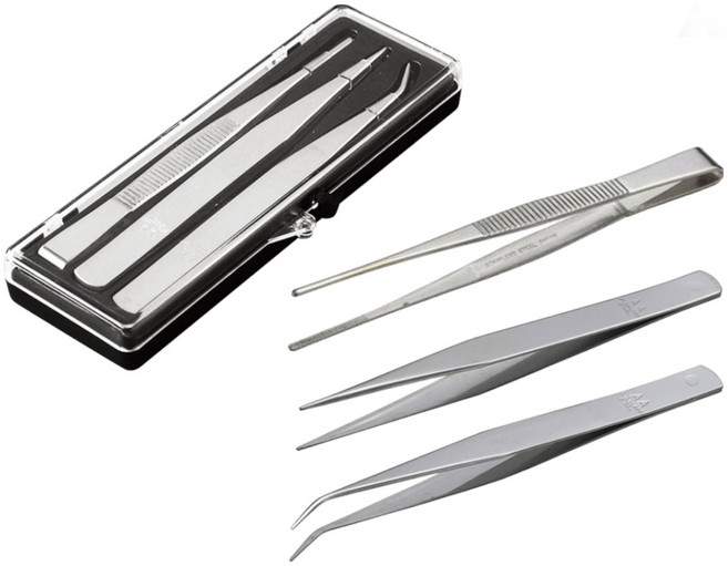 아넥스 스테인레스 핀셋 세트 정밀 집게 3p 1093, 1개