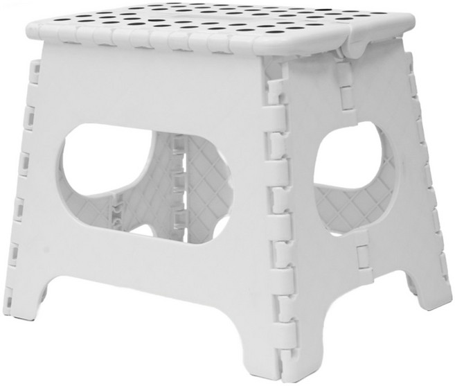휴대용 폴딩 스툴, 1개, M 화이트