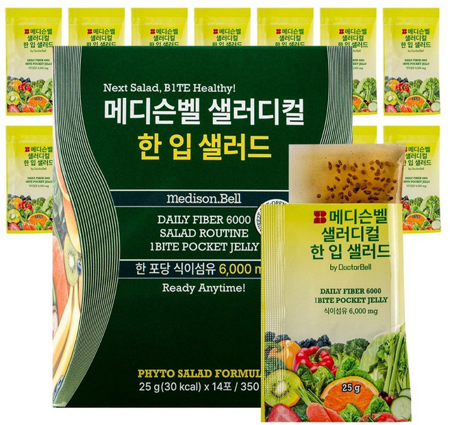 [TV속 그제품] 이종민원장의 메디슨벨 샐러디컬 한입 샐러드 전참시 아이오아이 김세정 식이섬유 샐러드젤리, 8개, 25g