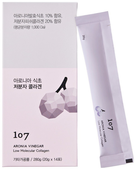 107 아로니아 저분자 콜라겐(비린맛절대없음100%환불) 젤리스틱 14포, 280g, 4개