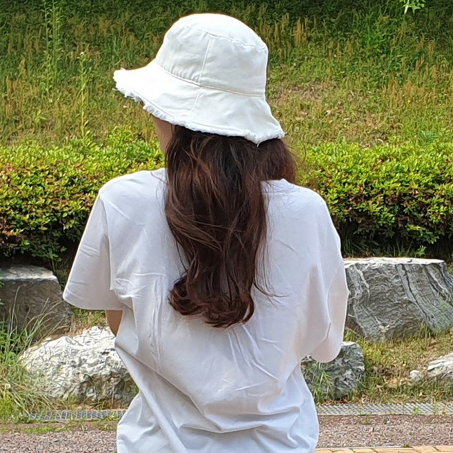 실루엣 트렌디한 여성 버킷햇 벙거지모자 워싱 와이어 봄 여름 가을