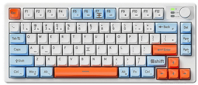 DFMEI V75無線藍牙鍵盤機械手感遊戲辦公靜音鍵鼠便攜筆記本臺式, BSUN TOY, 如圖, 落日海岸【藍牙5.0+2.4G無線】RGB