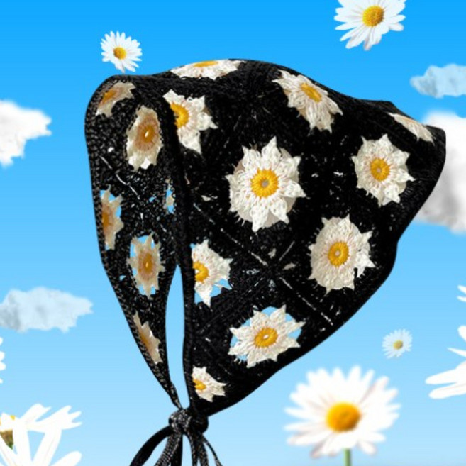 삼각 두건 반다나 얇은 가벼운 니트 헤어 스카프 보닛 귀도리 여성 머리 헤어밴드 보넷