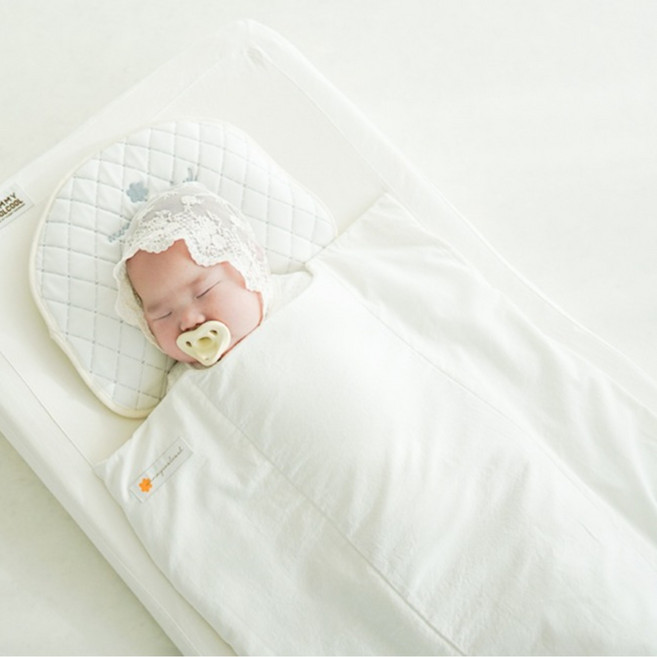 머미쿨쿨 유아용 올인원 메쉬 이불, 아이보리