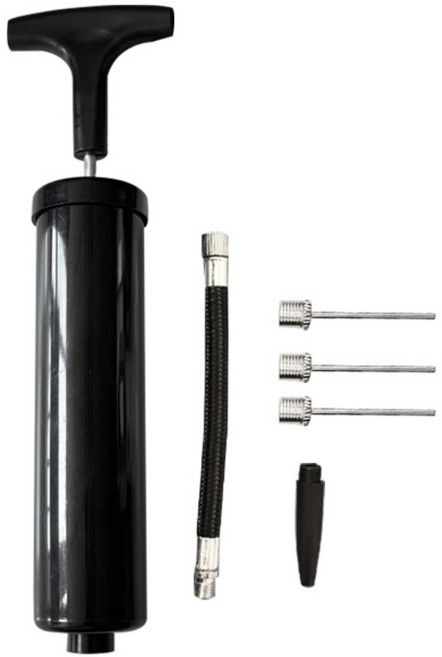 8인치 구기류 아이언 휴대용 펌프 요가볼 공기 주입 수동 다기능 단방향 펌프, 블랙, 1개