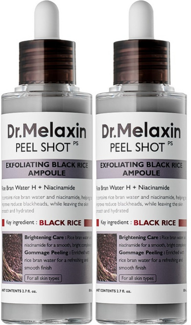 3위 - 닥터 멜락신 필샷 얼굴 각질 제거 피지 연화제 고마쥬 흑미 앰플 스크럽 필링젤, 80ml, 2개