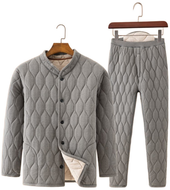 남성 누빔 패딩 상하의세트 중장년 겨울 방한복 보온 도톰 패딩 바지 세트