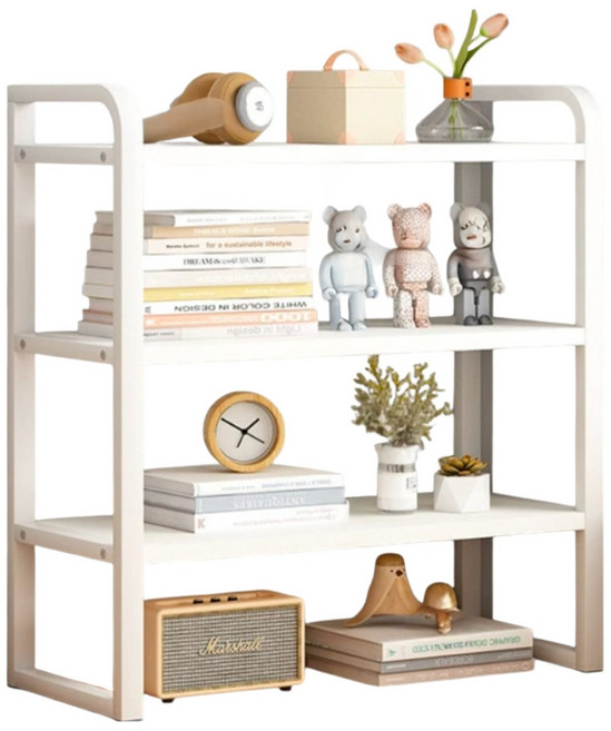 레디박스 책상 주방 욕실 정리 다용도 소형 수납 스탠드 미니 선반, 화이트, 3단