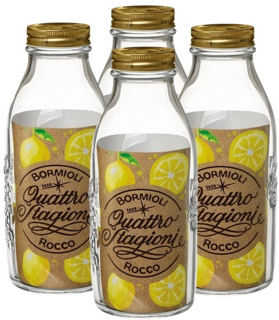 보르미올리 콰트로 밀폐유리병 1000ml (우유병) 4개, 1L