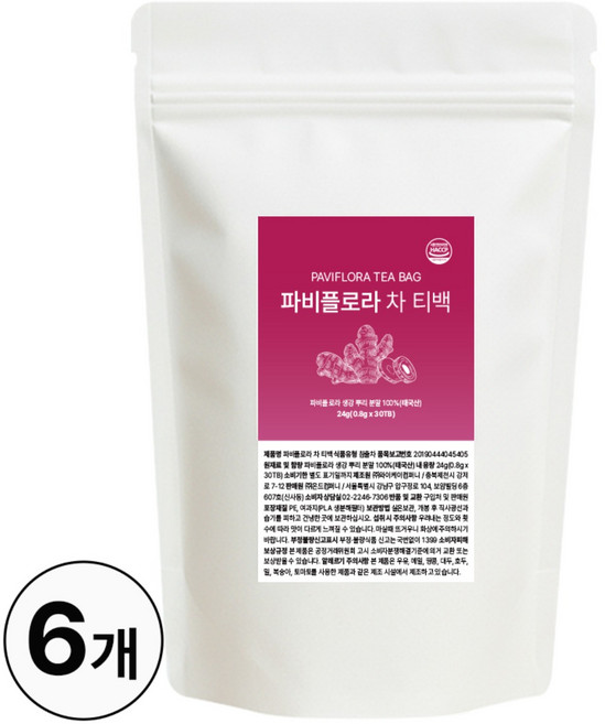 파비플로라 식약청인증 추출물 100% 차 파비풀로라 파피플로라 정품 뉴픽, 6개, 30회분