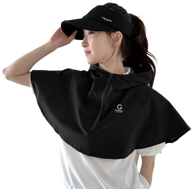 Fairway 골프우비 레인후드 남녀공용, 1개, 클래식블랙
