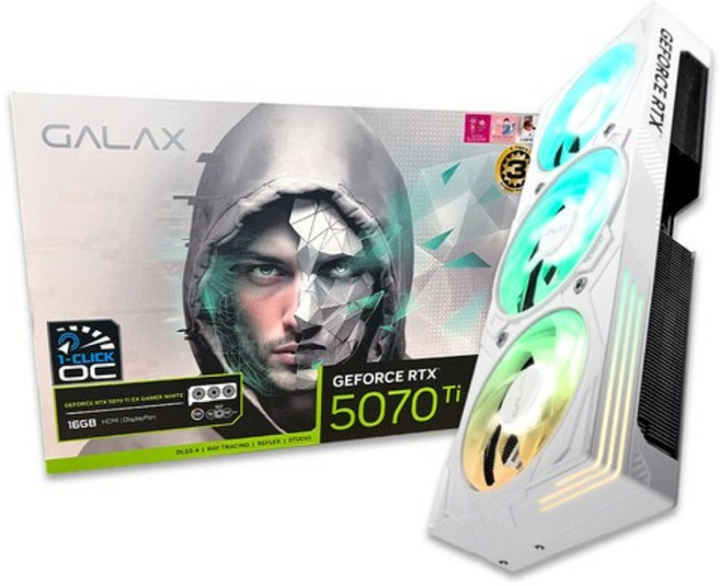 갤럭시 GALAX 지포스 RTX 5070 Ti EX GAMER WHITE OC D7 16GB