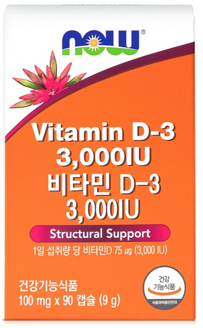 나우푸드 비타민D3 3000IU 90캡슐 3개월분, 90정, 1박스