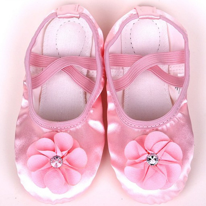 해피발레 공단 보석 코사지 슈즈