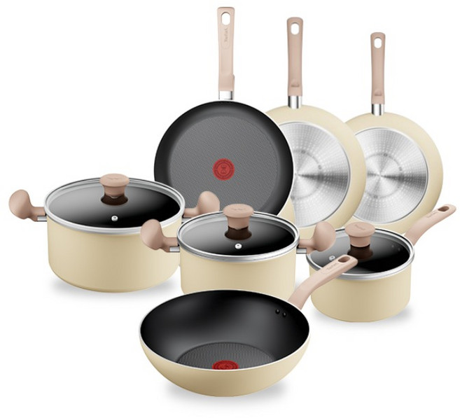 테팔 티타늄 인덕션 데이지 프라이팬 2~4종 세트(택1), 1세트, 04 4종(팬24+팬28+편수18+양수24), 베이지