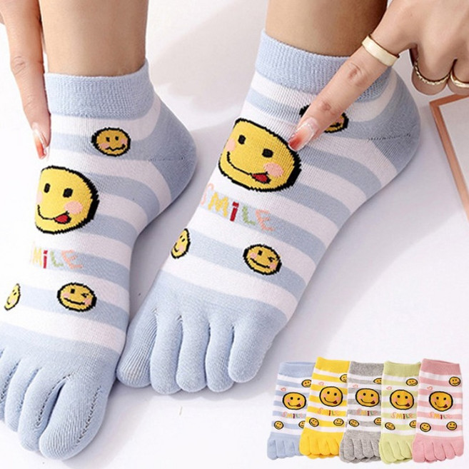 여성 발가락양말 세트 프리미엄 패션 발가락 중목 단목 양말 5켤레