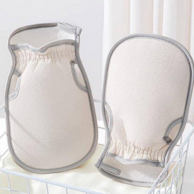 엘리허브 무통증 부드러운 때밀이장갑 1세트 2P, 1개, 2개입, 화이트