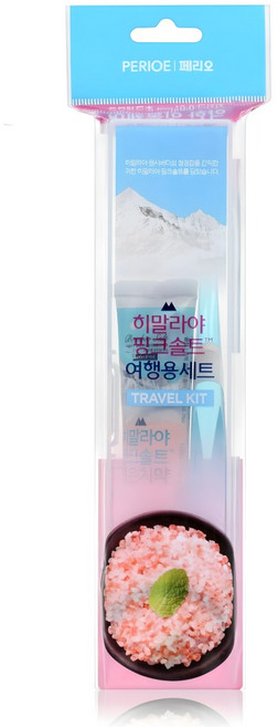 히말라야핑크솔트 여행용 치약 칫솔 세트, 1세트