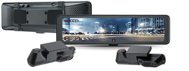 Mio MiVue R888W4 四鏡頭 360度全景拍攝 後視鏡型行車記錄器 2K高解析同步錄影, 主機+128G記憶卡, 1入
