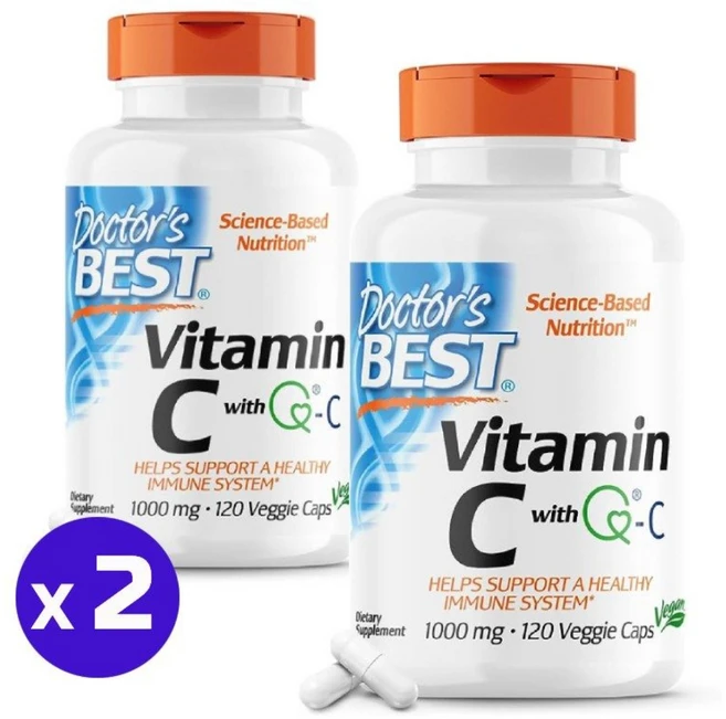 닥터스 베스트 Vitamin C with Quali-C 1000mg, 2개, 120정 - 쿠팡