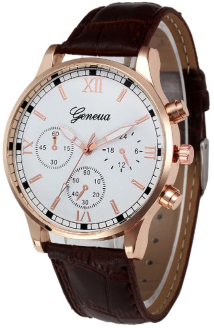 브리즈앤비 남성용 클래식 크로노 쿼츠 가죽시계