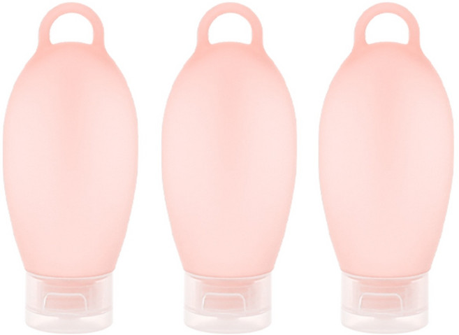 닥터보틀 말랑말랑 수영장 휴대용 고리용기, 3개, 핑크