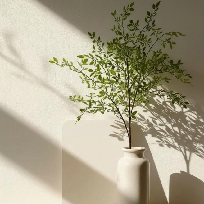 HMJ 실제같은 남천나무 인테리어 조화가지 장식(2color), 1개, 초록색