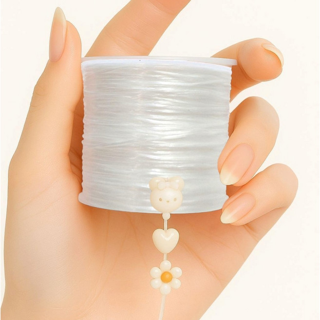 비즈 팔찌 고무줄 0.8mm 실리콘 줄 DIY 재료 50m