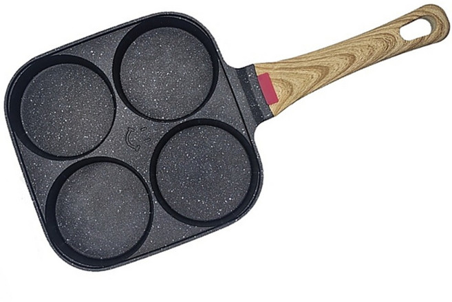 R Succeed I 멀티프라이팬 옥외 캠핑 계란후라이팬4구 에그팬, 1개, 18.2cm