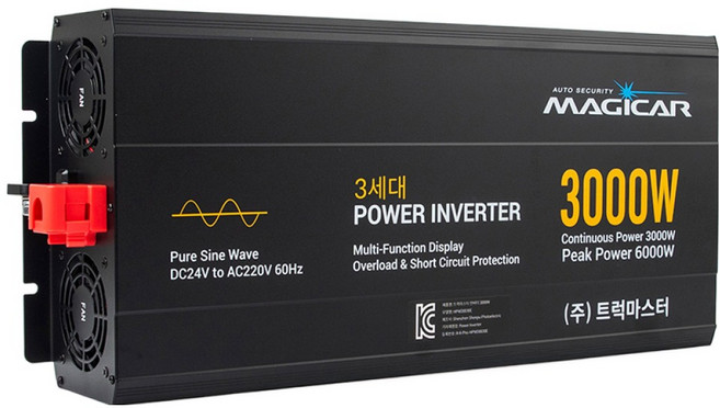 매직카 순수 정현파 인버터 한국형 60Mhz (12V 캠핑용 24V 트럭용), 24V(상용차 화물트럭 등), 4000W, 1개