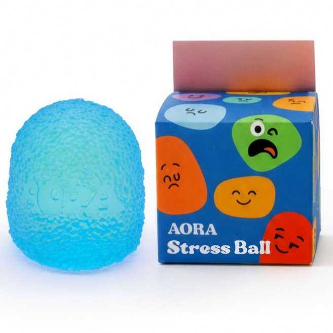 아오라 스트레스볼 로제 스퀴시 말랑이 장난감, 블루, 140g, 1개