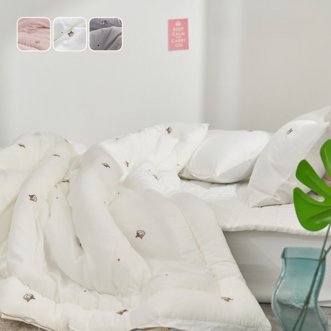 [국산] 리빙캐슬 야옹이 모달100 차렵이불