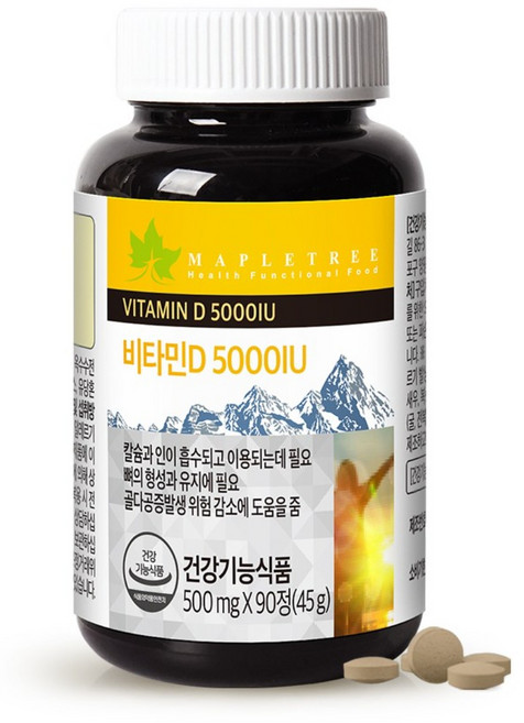 메이플트리 비타민D 5000IU 500mgX90정 3개월분, 1개, 90정