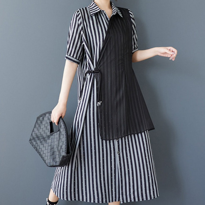 토헨벨 원피스 여름 루즈핏 드레스 스트라이프원피스 여성원피스